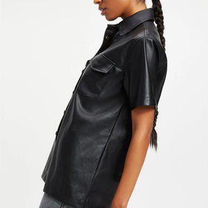 High Quality Durable Leather <b>Shirts</b> <b>for</b> <b>Women</b> Customized Logo OEM Service Street Wear <b>Women</b> Leather <b>Shirts</b> - Product Image 3