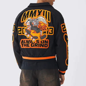 Men's Custom Logo <b>Vintage</b> <b>Varsity</b> <b>Jacket</b> Letterman <b>Jacket</b> Wholesale OEM Custom breathable Chenille Embroidered <b>Varsity</b> <b>Jacket</b> - Product Image 3
