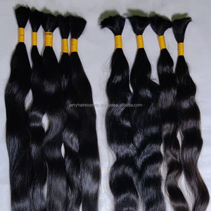 Cheveux en vrac 100% naturels Remy non traités, couleur naturelle noire, style ondulé naturel, double trame machine, permanente pour les cheveux, d'origine indienne - Product Image 3