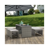 5% de réduction Ensemble de mobilier de patio extérieur moderne pour hôtel, chaises et tables sans plateau, couleurs personnalisées, rotin PE Jamaïque