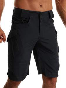 Pantalones cortos Cargo al por mayor más vendidos, pantalones cortos Cargo de algodón tejido elástico de cintura media, pantalones cortos Cargo lisos para hombre, pantalones cortos de entrenamiento para gimnasio - Product Image 4