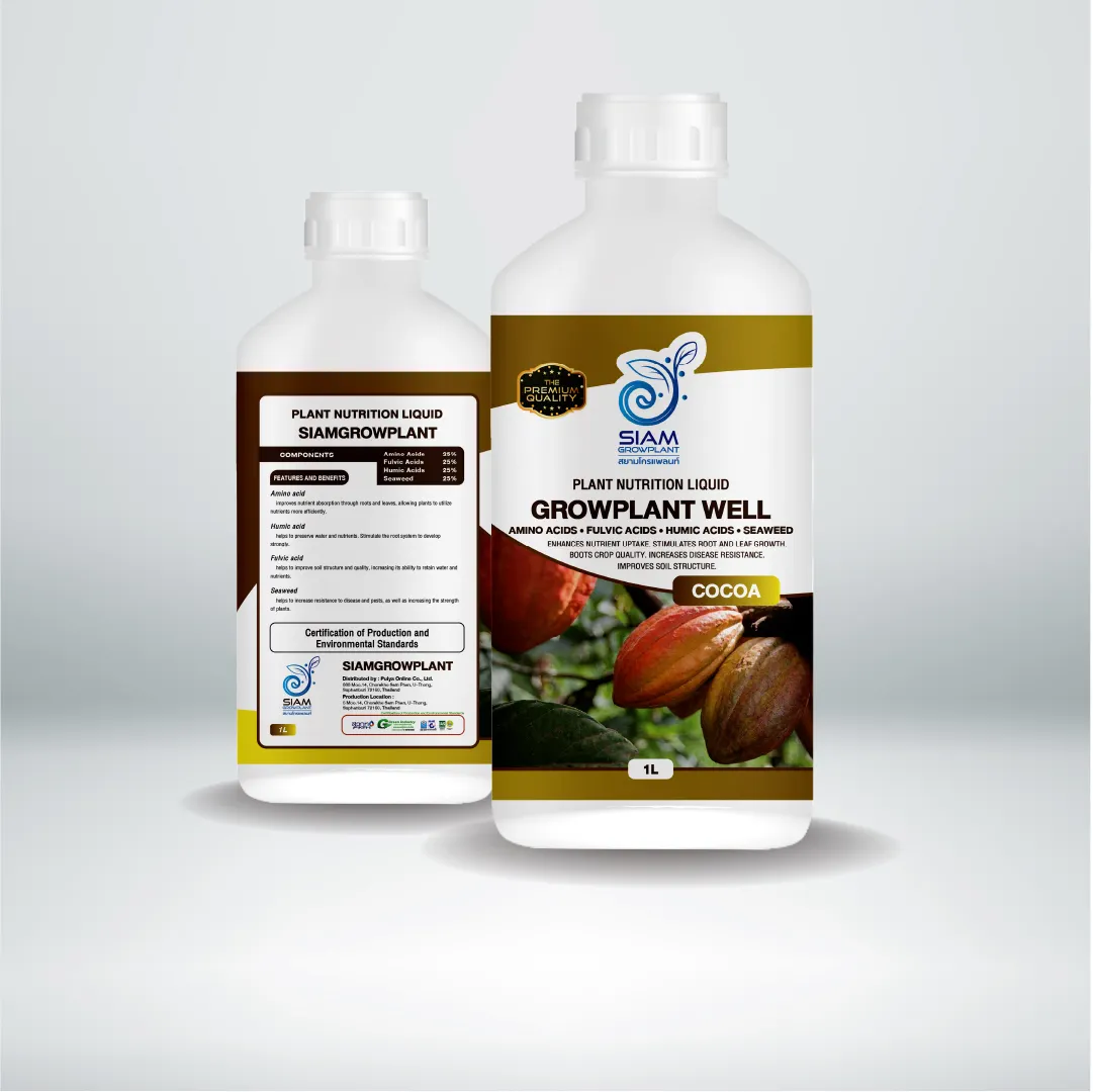 GROWPLANT WELL Liquide de nutrition des plantes Amino Humic Fulvic Seaweed Liquid pour plante pour l'agriculture pour le cacao de Thaïlande
