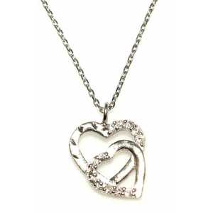 Collar de Plata de Ley 925 con Diseño de Corazones Entrelazados y Piedra Blanca para Compromiso - Product Image 4