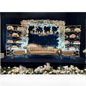 เชิงเทียนประดับเพชรสำหรับเวทีในงานแต่งงานกรอบโลหะสำหรับตกแต่งเวทีระดับแกรนด์เทียนกรอบเทียนแบบพับได้ - Product Image 1