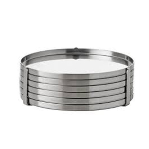 Hammered Stainless Steel <b>Coasters</b> Set of 4, Metal <b>Silver</b> <b>Coaster</b> - Product Image 5