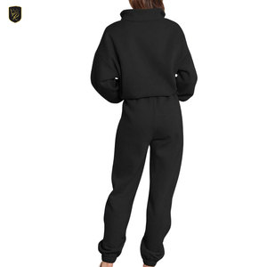 Ensemble décontracté 2 pièces pour femme, en coton doux et respirant, coupe longue et régulière, séchage rapide, idéal pour la maison et le quotidien en hiver - Product Image 4