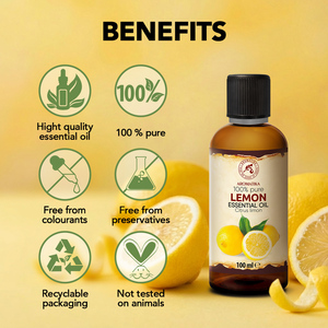 Aromatika Aceite Esencial de Cáscara de Limón 100% Puro Prensado en Frío 100ml Fragancia Cítrica Fresca Aromaterapia Natural para Piel Grasa - Product Image 2