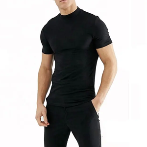 High Quality Custom Embroidered Printed Solid Color Slim Fit <b>T</b>-<b>shirt</b> Cotton and Spandex <b>T</b> <b>Shirt</b> for <b>Men</b> - Product Image 1