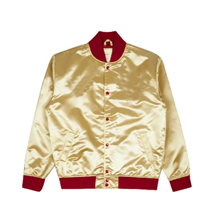 Chaqueta universitaria de satén de doble cara con bordado personalizado de estilo callejero para hombre, resistente al agua, servicio OEM - Product Image 1