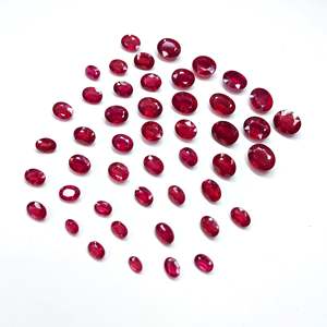 Rubis naturels de Bangkok, ovales calibrés, qualité supérieure, 3x4mm-9x7mm, taille brillant, taille coussin, cristal personnalisé, traité thermiquement, rouge clair - Product Image 2