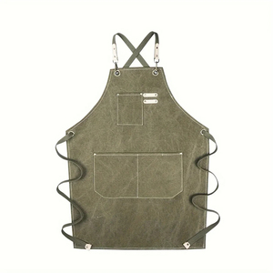 Delantal Clásico de Lona Resistente con Cintura Ajustable, Múltiples Bolsillos, Resistente al Aceite, Lavable a Máquina, para Cocinar y Uso Diario - Product Image 1