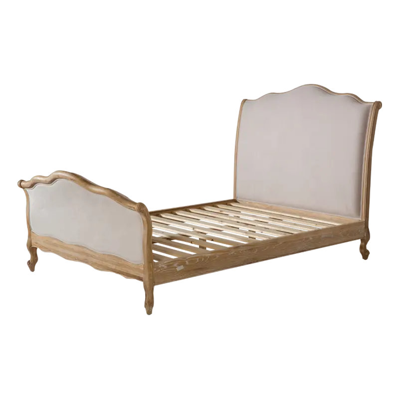 Wholesale American Country European Retro Simple Oak Fabric Soft Pack Bed Upholstered Headboards Beds