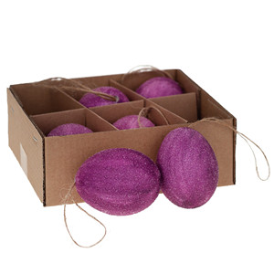 6 piezas de decoración de Pascua de plástico, huevos decorativos inflados, uso en interiores para niños - Product Image 3