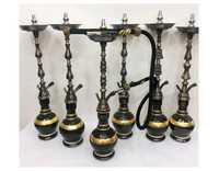 Meilleures chichas traditionnelles égyptiennes de luxe en laiton massif laqué, design Kamanja mini, gravure manuelle profonde, chichas de haute qualité pour fumer