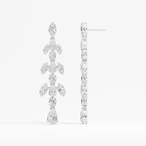 Boucles d'oreilles en diamant de laboratoire de qualité supérieure, cadeau pour elle, anniversaire, Saint-Valentin, coupe ovale, marquise, poire, or massif 14K/18K - Product Image 2