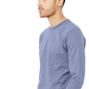 Confort lavande: T-shirt à manches longues en coton peigné Airlume 100%-Style classique, douceur subtile en lavande foncée - Product Image 5