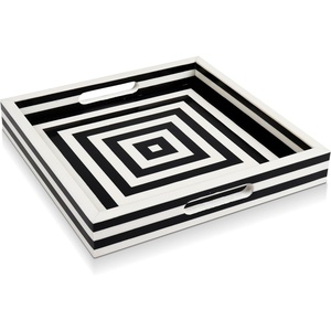 ถาดเสิร์ฟไม้สีขาวมีสไตล์พร้อมหูจับ เหมาะสำหรับอาหารเช้า กาแฟ ของว่าง งานเลี้ยง และตกแต่งบ้าน - Product Image 4