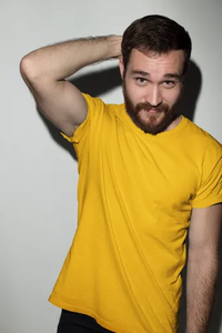 Camisetas de gran tamaño para hombre, camisetas con hombros caídos de 180 gramos, logotipo personalizado, patrón sólido ajustado hecho en La India - Product Image 6