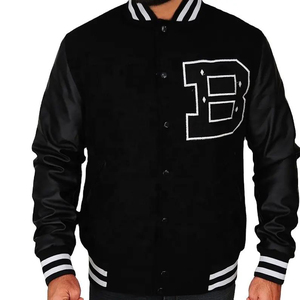 Veste en toile respirante brodée personnalisable pour homme, veste de style universitaire de haute qualité, vêtement décontracté standard pour l'hiver - Product Image 1