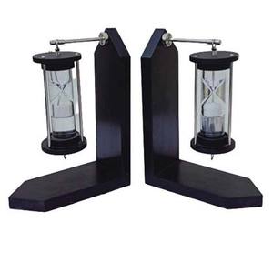 Livres en bois noir, date de sable nautique, décoration de bureau, classeur - Product Image 1