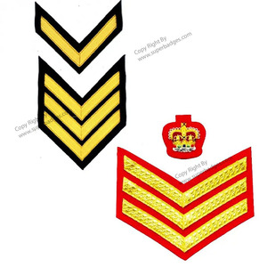 Chevrons de hombro de seguridad bordado | Uniforme DE SEGURIDAD Sargento Rayas Chevron y Chevrons de rango - Product Image 5