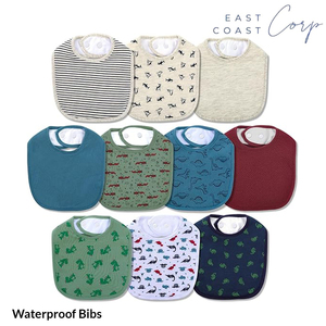 Baberos unisex de algodón orgánico resistente al agua, supersuave y absorbente con broches ajustables - Product Image 1