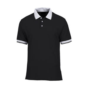 Col contrasté solide à la mode pour hommes pour polo manches courtes respirant tricoté tenue quotidienne écologique pour les vacances - Product Image 3