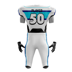 Venta caliente 100% poliéster hombres fútbol americano Jersey nuevo uniforme de entrenamiento en blanco transpirable de talla grande impreso Technics - Product Image 6