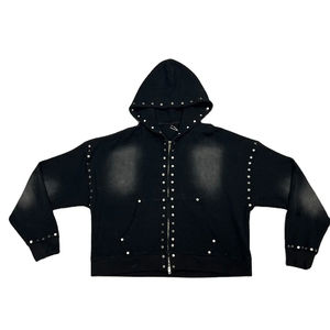 Sudaderas con Capucha Personalizadas para Hombre, Estilo Desteñido al Sol, 400 g/m², 100 % Algodón, Felpa Francesa, Cierre de Cremallera con Pedrería - Product Image 1