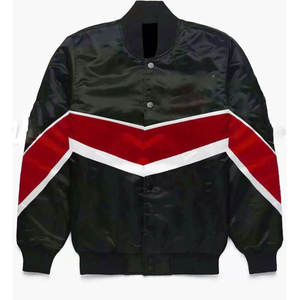 Chaqueta de bombardero de satén Varsity chaqueta de equipo de béisbol hecha a medida hombres suministro al por mayor - Product Image 6