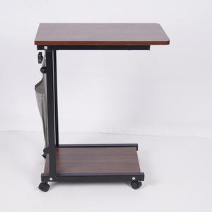 Mesa Auxiliar Móvil Ajustable en Altura para Computadora, Resistente, de MDF, con Ruedas y Bolsa de Tela para el Lateral del Sofá - Product Image 3