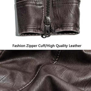 Chaqueta de Cuero Genuino para Hombre, Diseño Personalizado, Cuello Alto, Logotipo Frontal Personalizado, Color y Logotipo Personalizados, Estilo Motociclista y de Motocicleta Transpirable para Invierno - Product Image 3