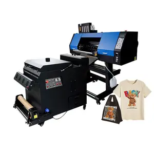 2 Printhead I3200 4720 Industrial DTF Printer 60cm Film For Tshirts Clothes Printing Machine With Shaking Powder Machine