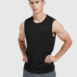 Débardeur en tricot de coton et polyester à séchage rapide pour hommes, t-shirts sans manches à conception ample d'été, gilet de sport, logo personnalisé, capuche, impression unie - Product Image 6