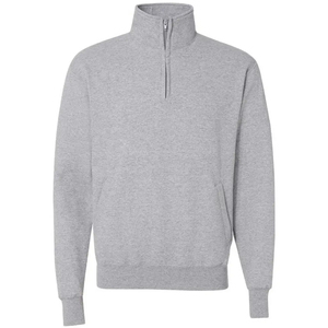 เสื้อสเวตเชิ้ตคอเต่าซิป ¼ ตัวสำหรับผู้ชาย ขายส่ง ผ้าฝ้ายฟลีซ 100% มีกระเป๋าข้างสองข้าง แขนยาวแบบแร็กแลน ปักลายเรียบๆ - Product Image 4