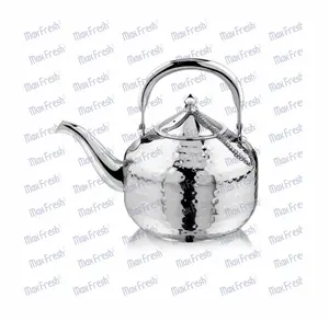 Maxfresh阿拉伯锤银不锈钢茶壶和咖啡壶环保日常使用茶壶