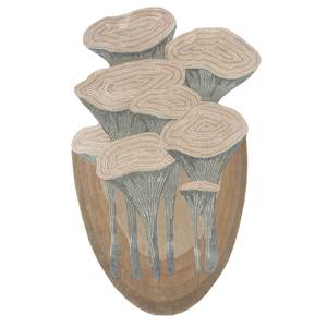 Aurelia Ivory Wool <b>Viscose</b> Hand Tufted Rug 4m Irregular Abstract Pattern Soft Texture Spot Clean Home Living Room 10mm Thickness - Product Image 1