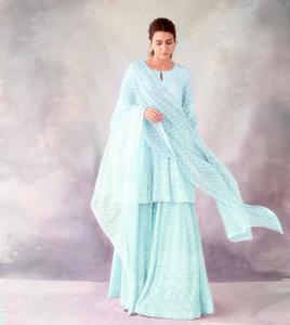 เสื้อจอร์เจียแบบหนาคุณภาพดีสไตล์บอลลีวูดปักลายอย่างเต็มที่และไม้อัดเนื้อแข็งสำหรับผู้หญิงผ้าคุณภาพสูง - Product Image 6