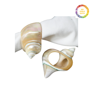 Ronds de serviette en coquillage élégants et abordables faits à la main pour un décor de salle à manger de qualité et des remises sur les commandes en gros - Product Image 3