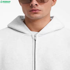 Sweat-shirts à capuche zippés unisexes personnalisés en gros, grammage lourd, 100% coton molletonné/éponge française, séchage rapide, respirant, teint uni - Product Image 6