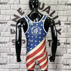 Venta al por mayor de EE. UU., camiseta de lucha, sublimación Digital impresa, camiseta de lucha libre FQS, fabricante de engranajes y ropa de lucha personalizada - Product Image 3