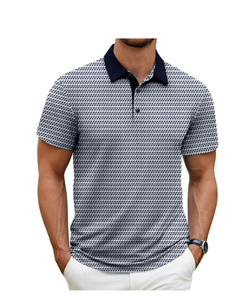 Camiseta de manga corta de verano para hombre, camisetas polo de Golf de manga corta informales, camiseta Polo ajustada de rendimiento estampado para hombre - Product Image 6