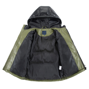 Customized High Quality Wholesale Custom Logo Lightweight Winter Front Hooded Cotton Filled Quilted Puffer Jackets for Men - Product Image 2