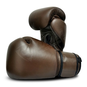 Guantes de boxeo de cuero de alta calidad, color marrón, vintage - Product Image 2