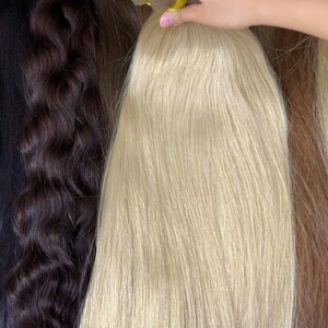 Cabello humano crudo vietnamita Precio al por mayor 100 gramos por paquete Extensiones de cabello a granel Natural recto - Product Image 1