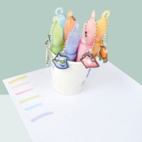 Ensemble de 6 stylos surligneurs Kawaii Magic World avec pendentif mignon, marqueurs fluorescents doux et pastel pour enfants, étudiants, papeterie