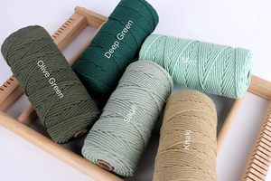 Chine gros 3mm macramé cordon tressé torsadé 100% corde de coton naturel torsadé <span class=keywords><strong>4</strong></span> <span class=keywords><strong>brins</strong></span> - Product Image 4
