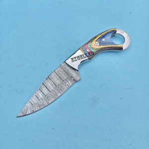 มีดดามัสกัสเหล็กสำหรับตั้งแคมป์ทำมือปลอกหนังญี่ปุ่น - Product Image 1