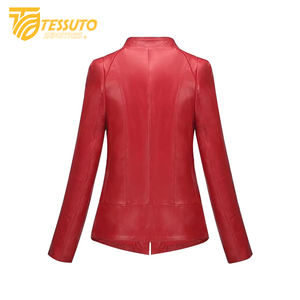Chaqueta de Cuero Genuino para Mujer de Primera Calidad, Cuello Alto, Transpirable, Invierno, MOQ Bajo, Elegante - Product Image 6