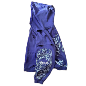 Lo más nuevo Heavyweight Cropped Solid Vintage Men Hoodie Winter Fleece 100% Cotton Streetwear Distressed Pocket Drop Shoulder Made - Product Image 4